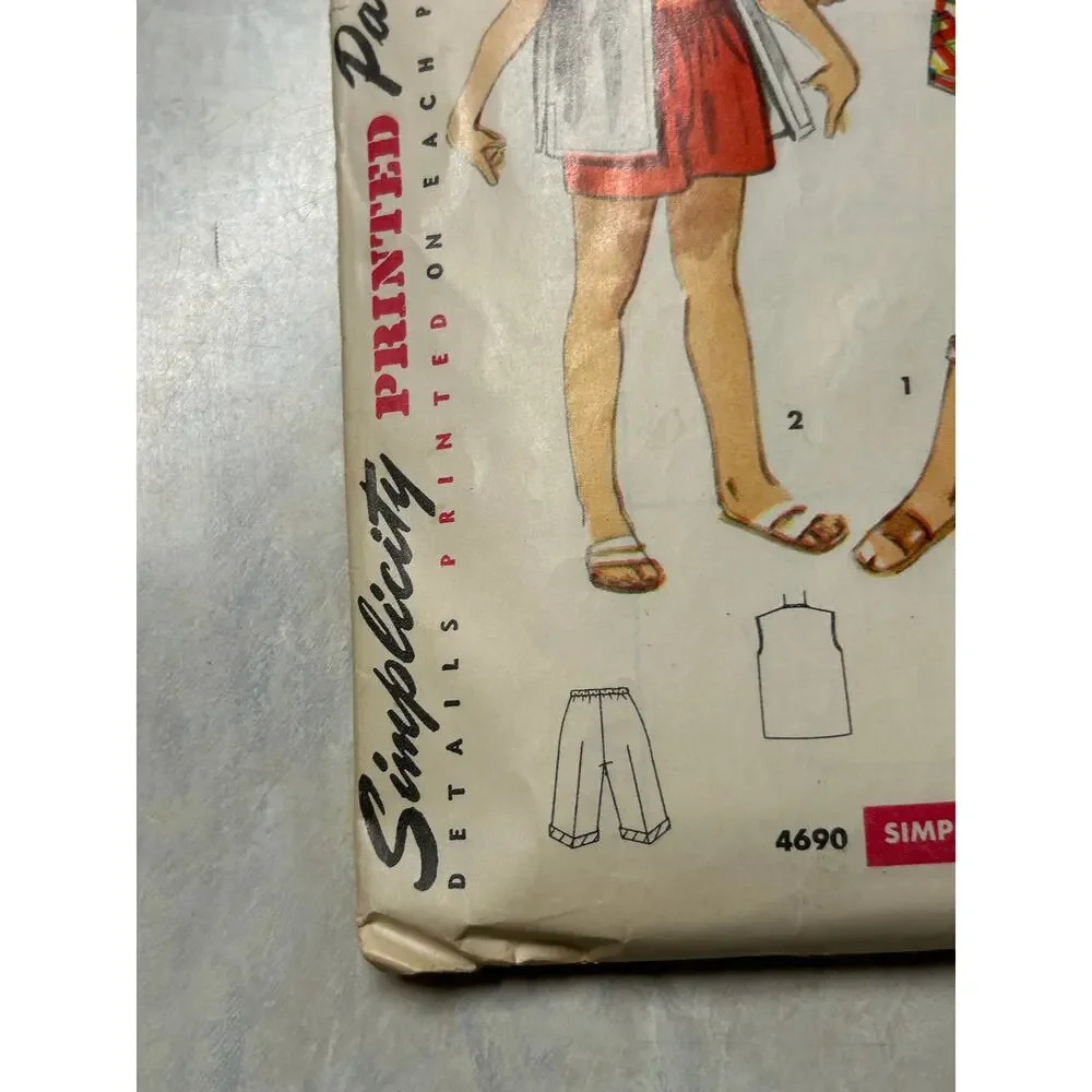 Vintage 1950's Simplicity Pattern #4690 Children's 4 Piece Outfits Size‎ 5